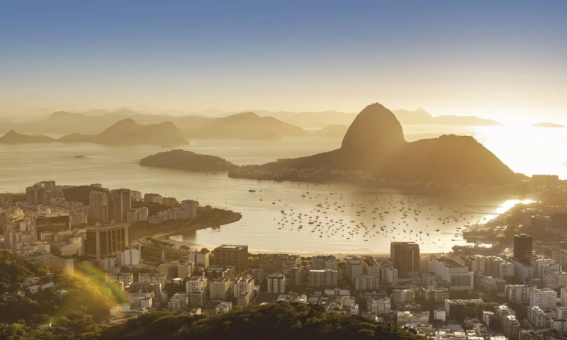 Vista aérea do Pão de Açúcar, no Rio de Janeiro