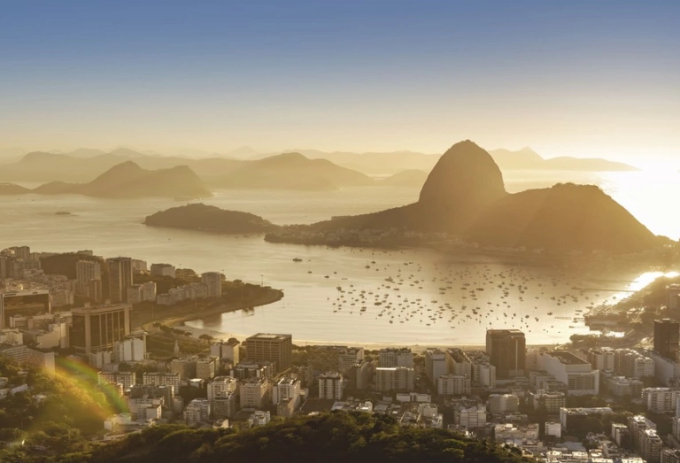 Vista aérea do Pão de Açúcar, no Rio de Janeiro